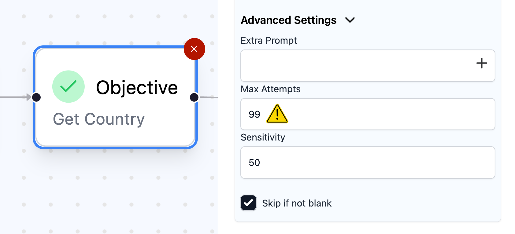 Side-by-side of 99 vs 3 MaxAttempts in settings