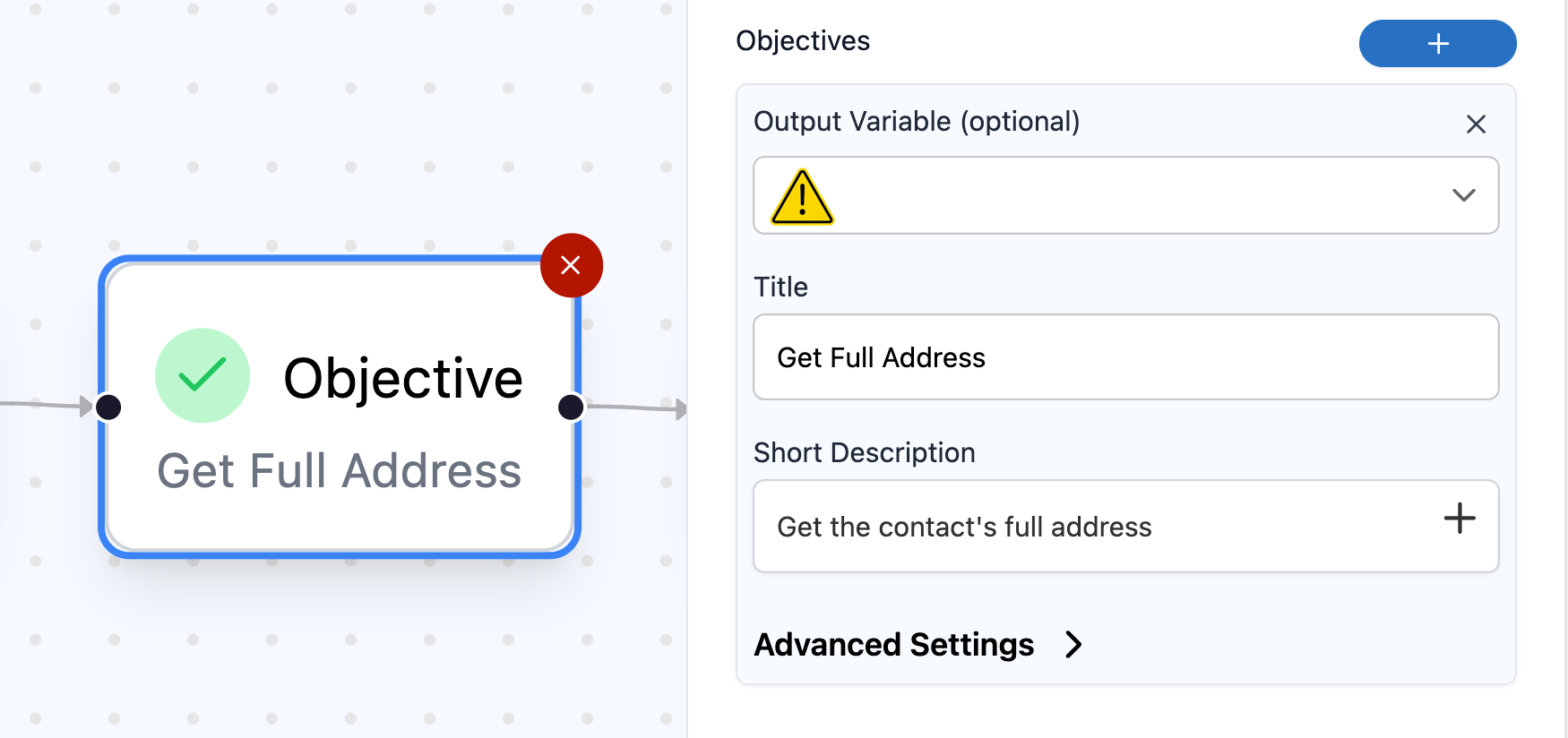 Objective with empty vs filled Output Variable