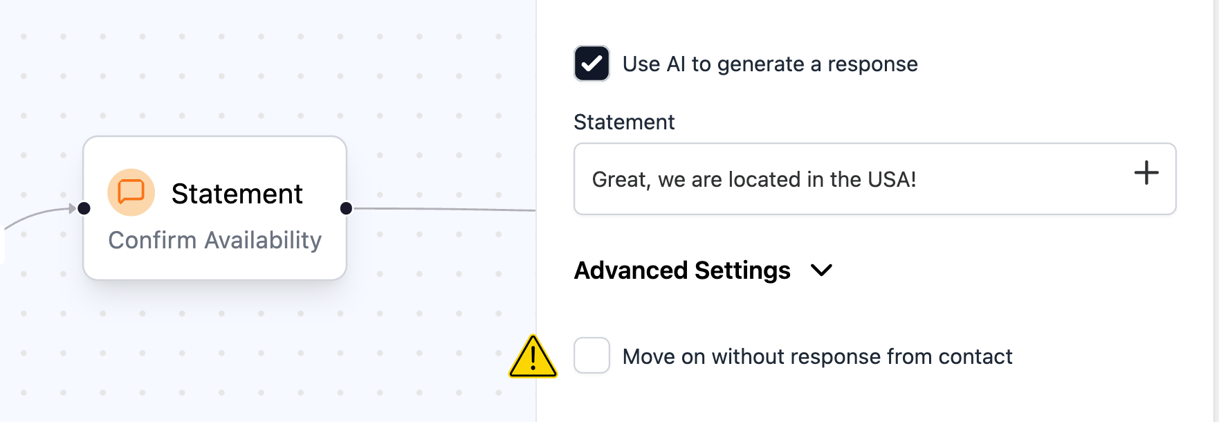 Statement with MoveOn=false and zero branches